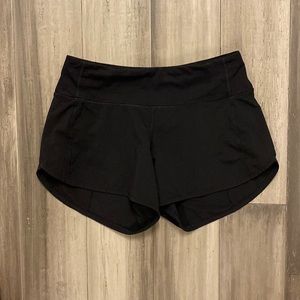 Black lululemon speed up shorts